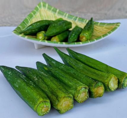 良い値段 新しく、自然な乾燥された野菜の有機性軽食の低温の真空によって揚げられているオクラ オンライン