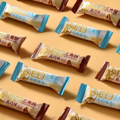 良い値段 三角形のチョコレート ミルクのライス ケーキのビデオ:それぞれ完全な楽しみのために包まれるシャキッとした満たされた歓喜、! オンライン